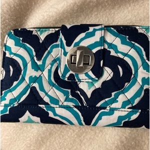 Nwot clutch wallet teal,white and blue